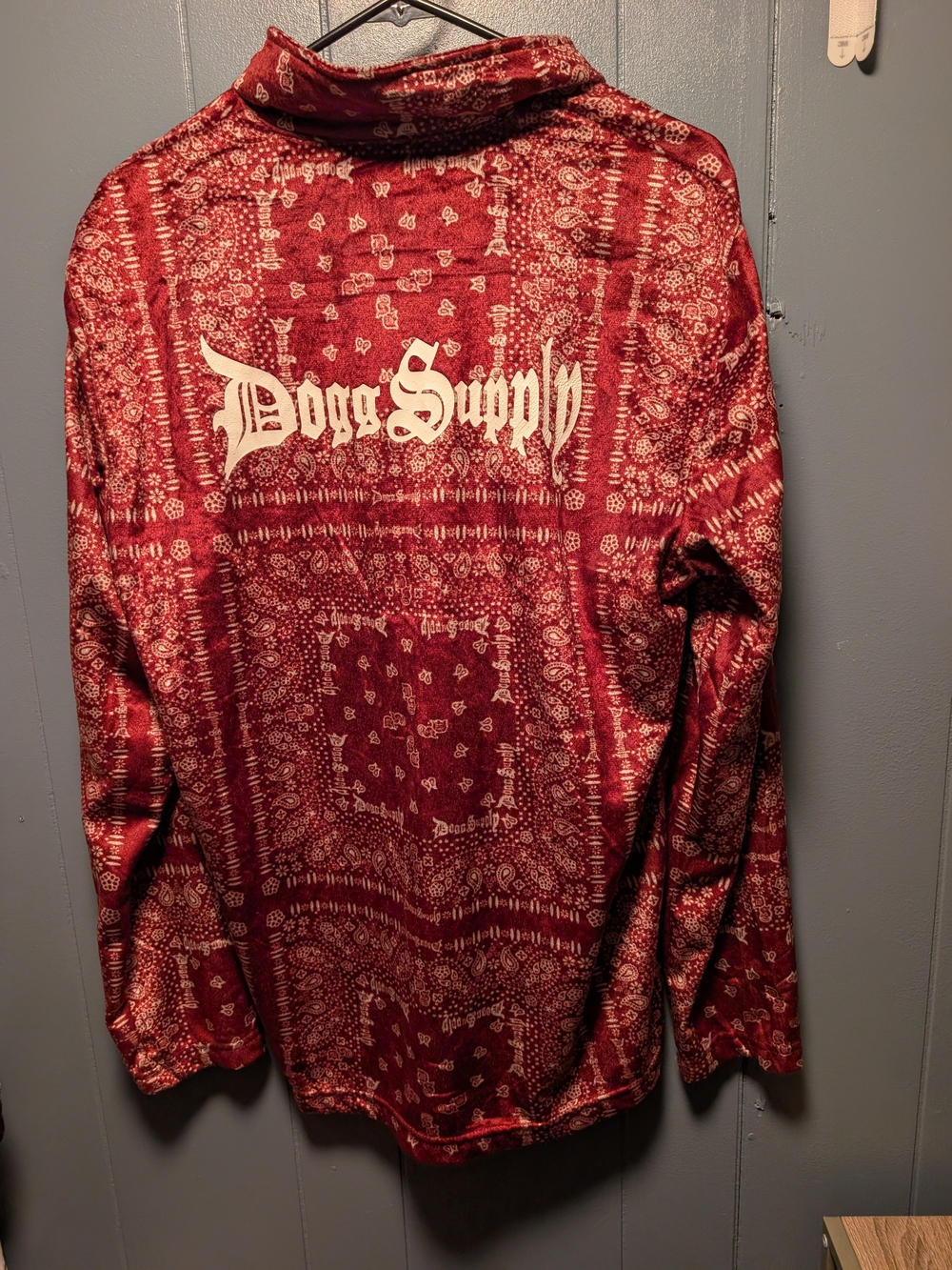Red Bandana-Pattern Long Sleeve Shirt